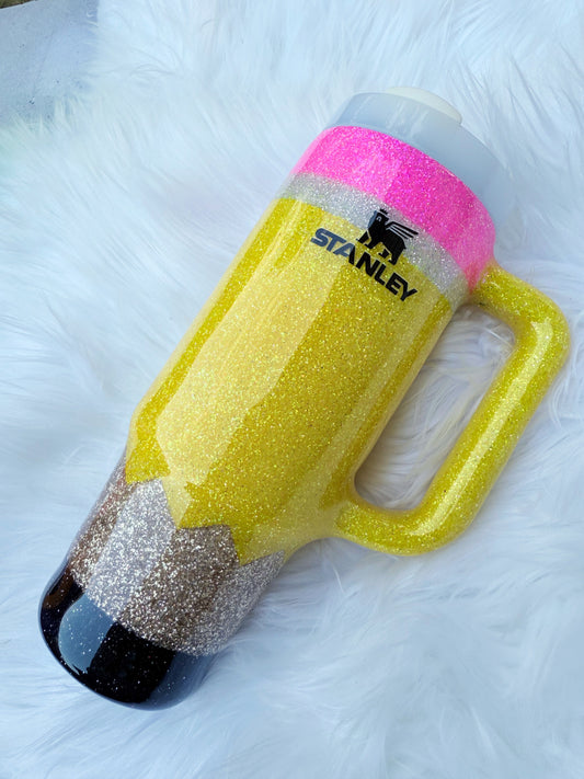 Pencil Glitter Tumbler