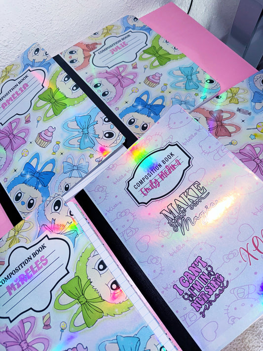 Custom Holographic Composition Notebook