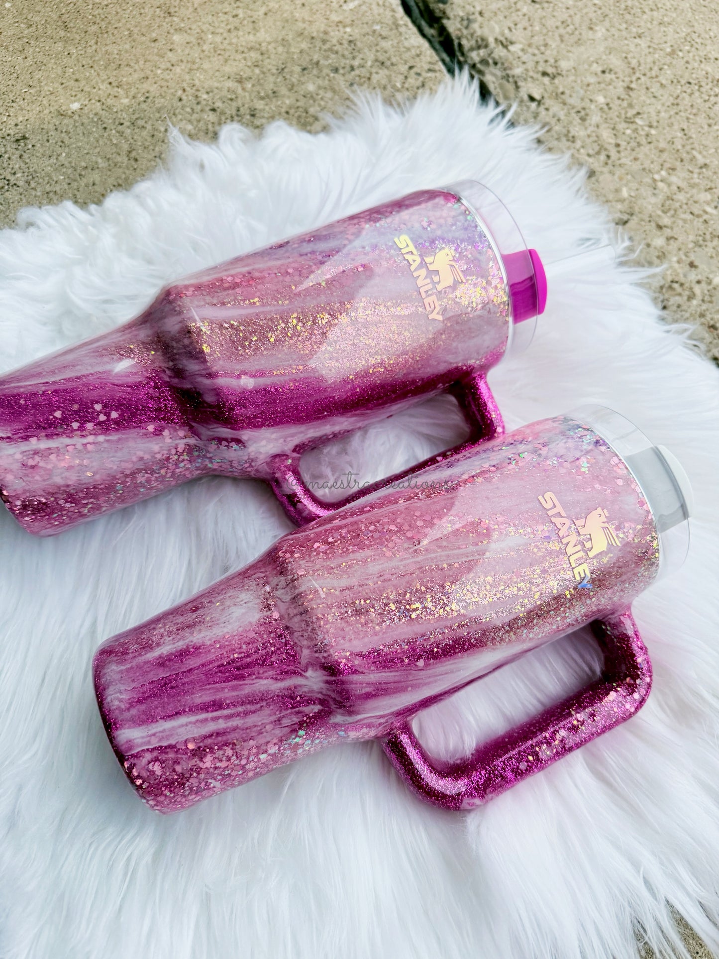 Pink & Rose Gold Glitter Tumbler