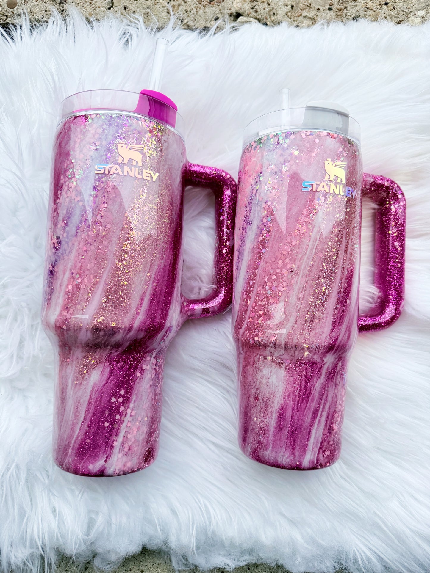 Pink & Rose Gold Glitter Tumbler