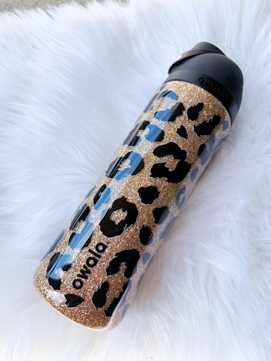 Gold Leopard Glitter Tumbler