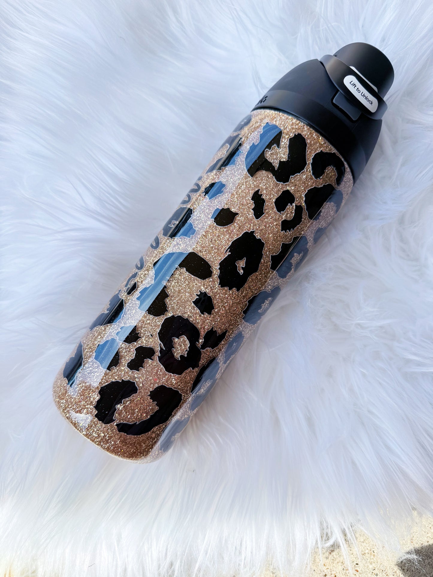 Gold Leopard Glitter Tumbler