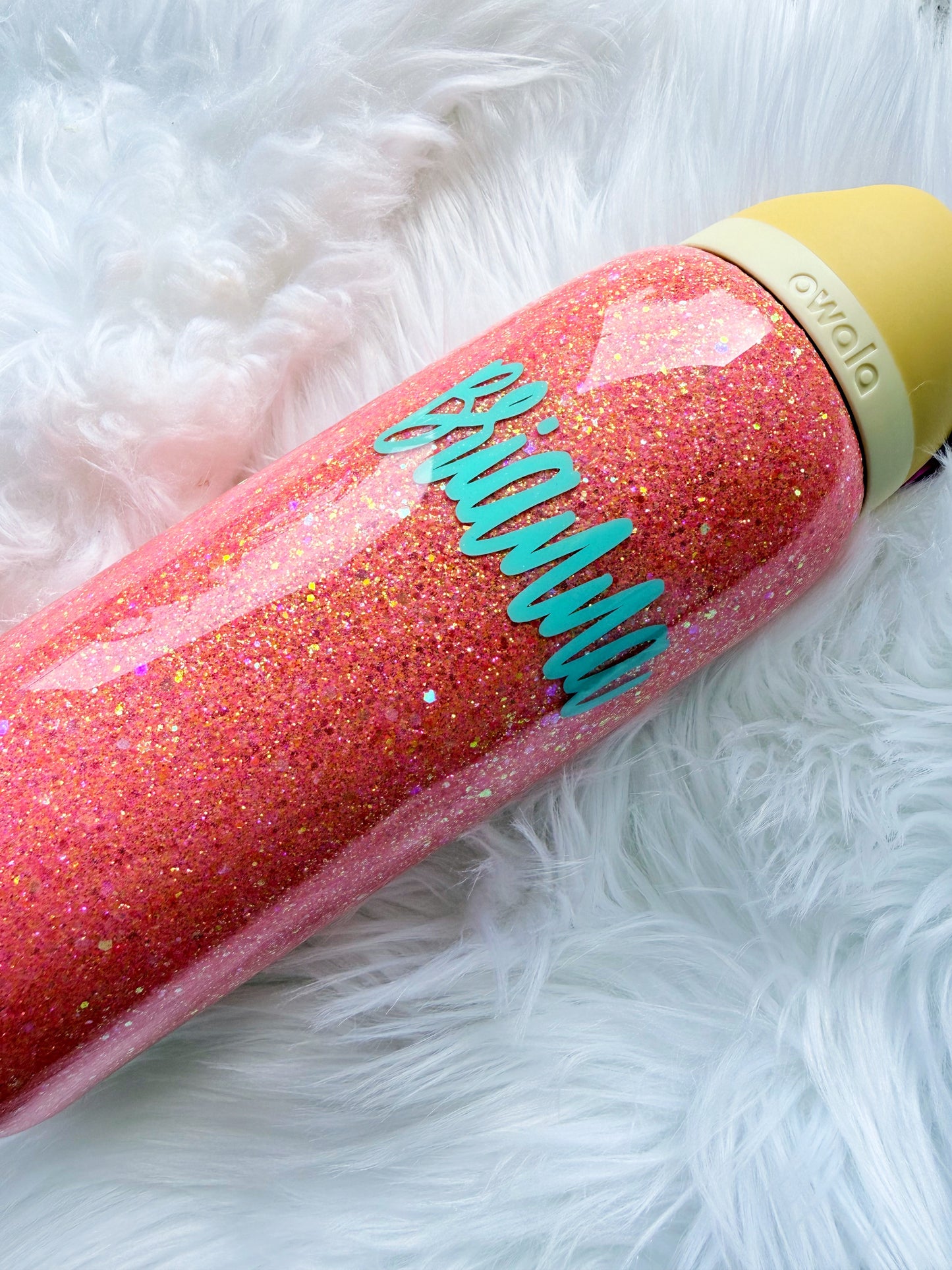 Orange Glitter Tumbler