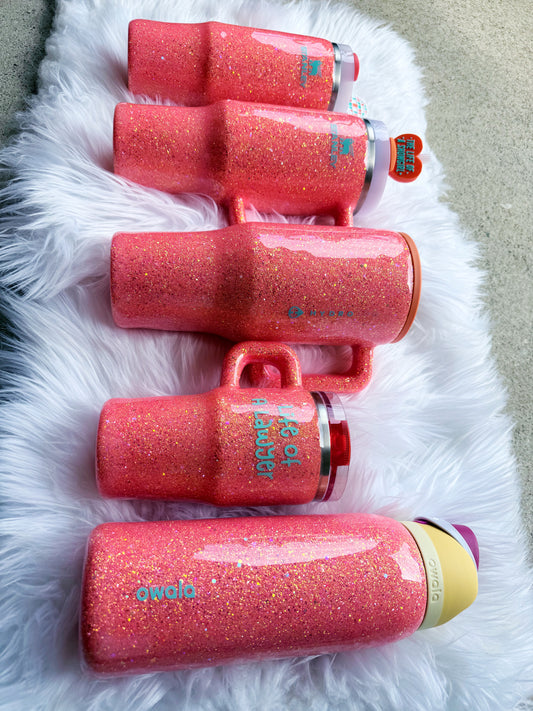 Orange Glitter Tumbler