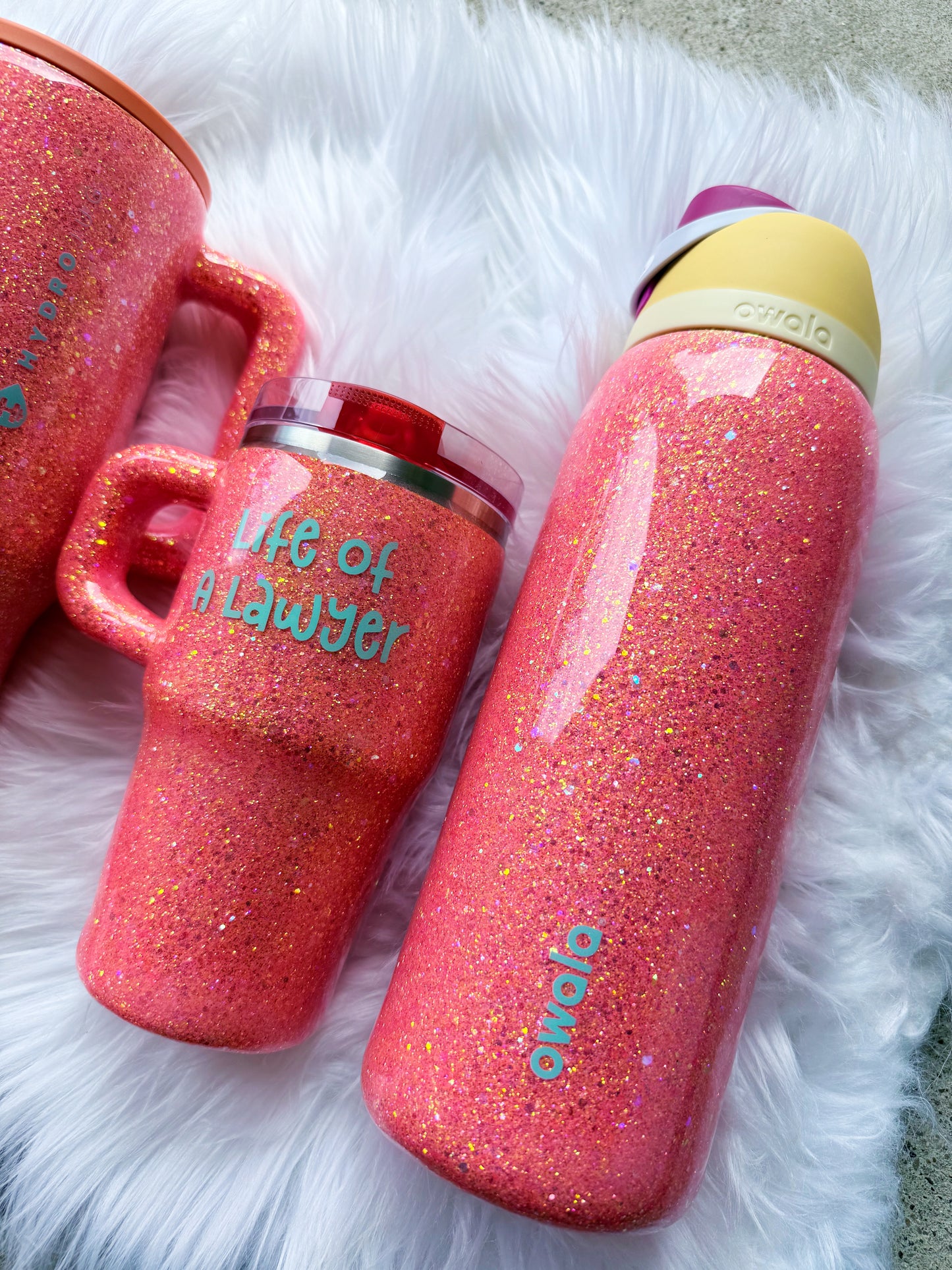 Orange Glitter Tumbler
