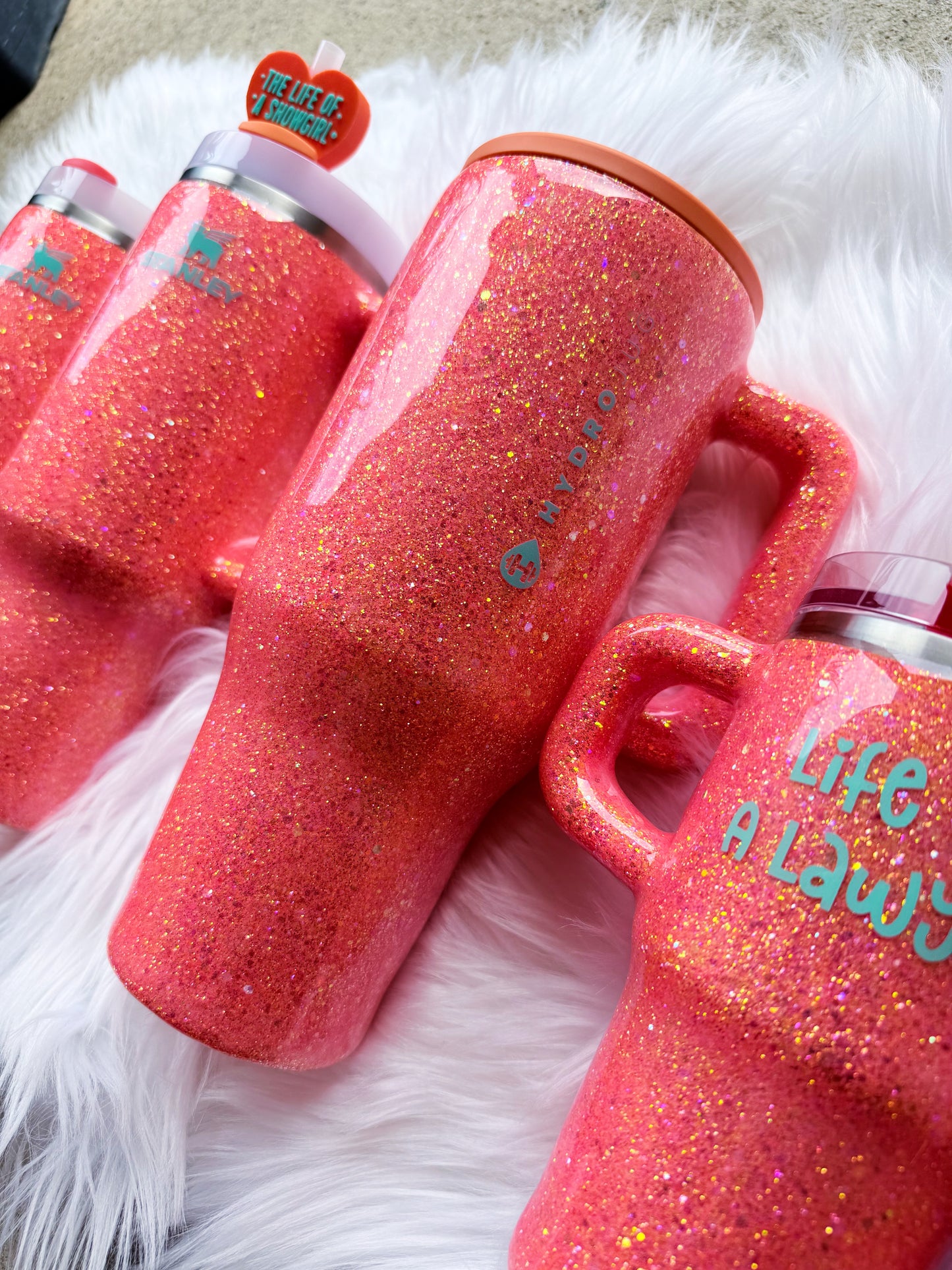 Orange Glitter Tumbler