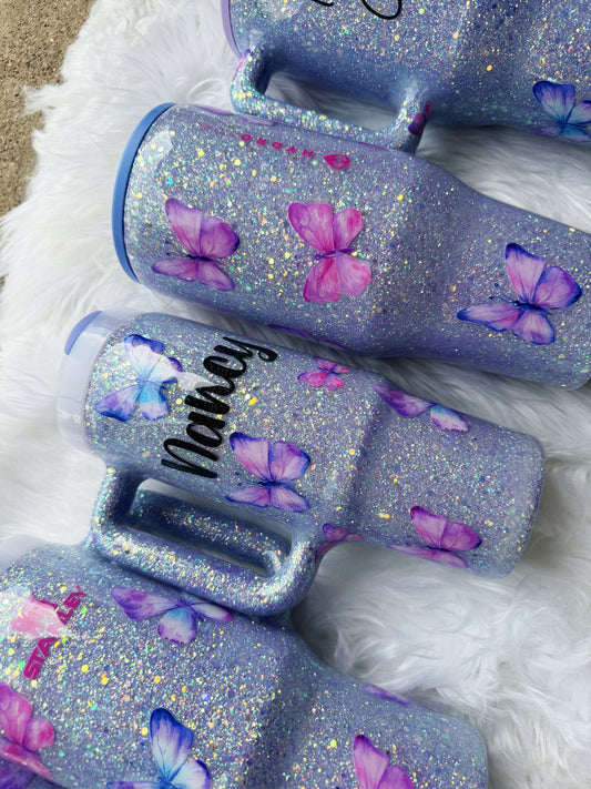 Butterfly Glitter Tumbler