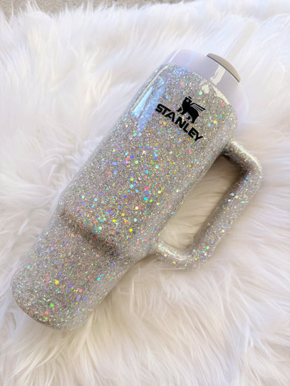 Silver Glitter Tumbler