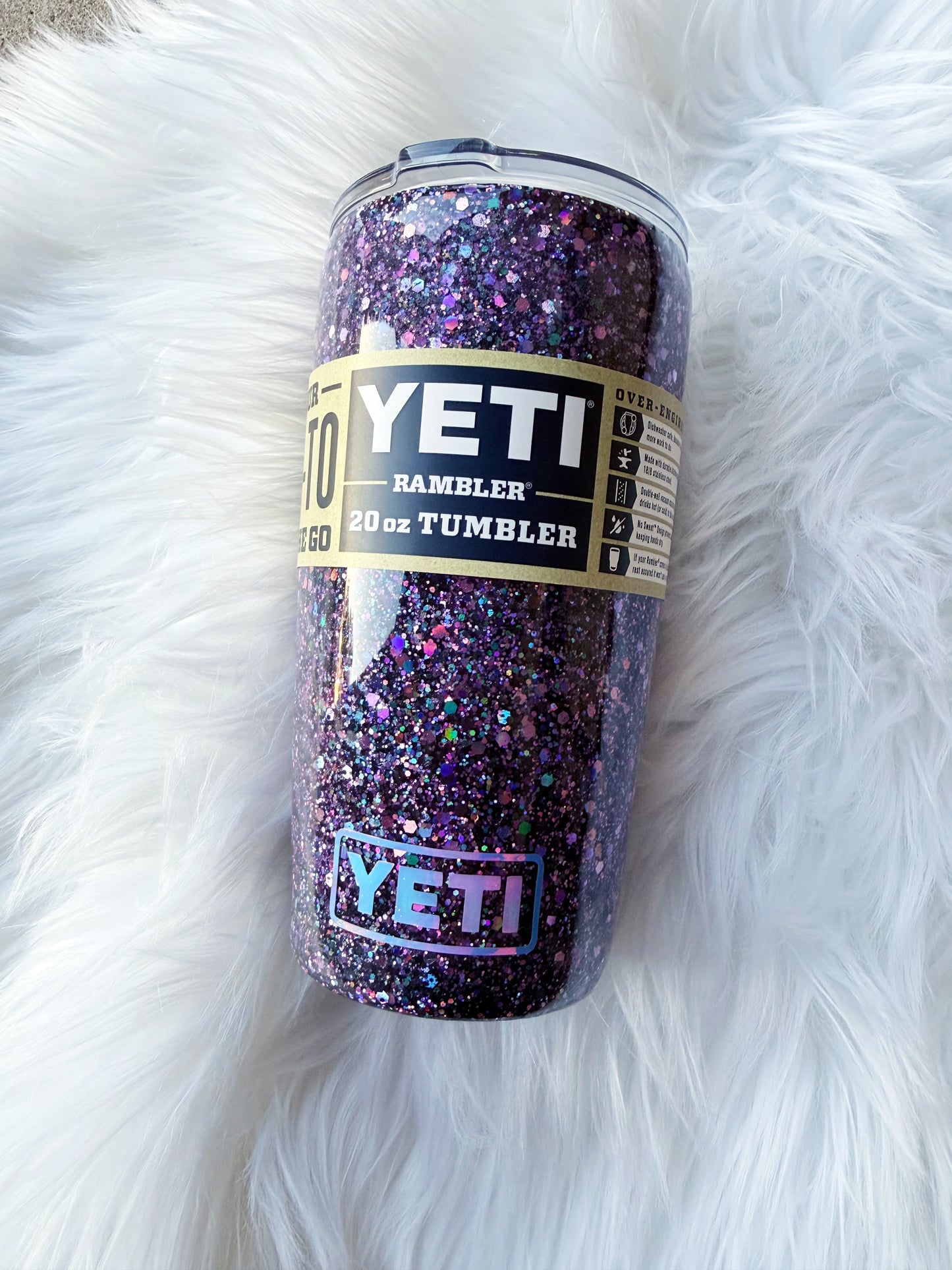 Black and Purple Glitter Tumbler