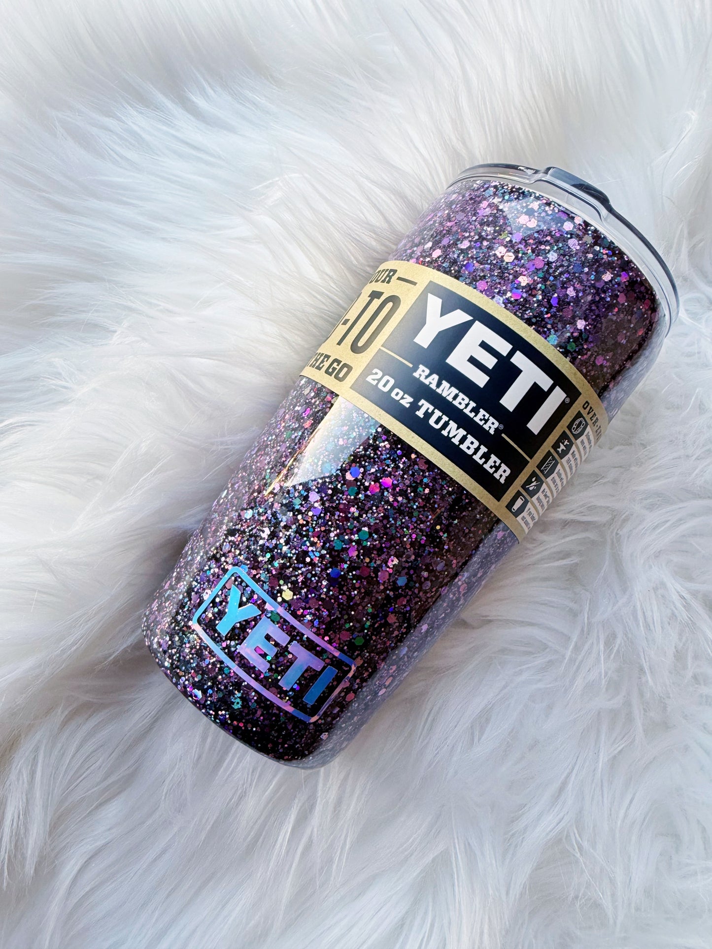 Black and Purple Glitter Tumbler