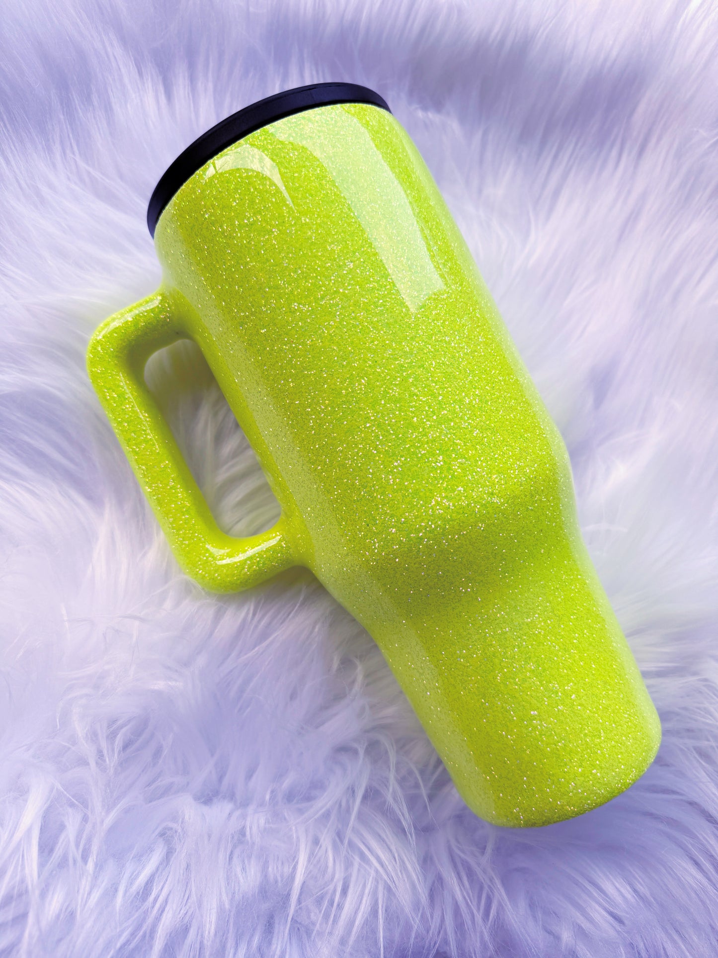 Neon Yellow Glitter Tumbler