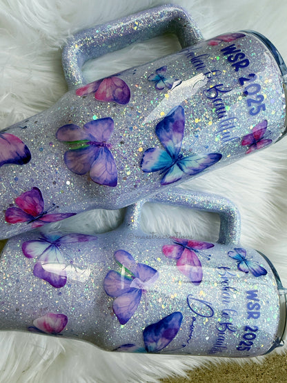Butterflies Glitter Tumbler