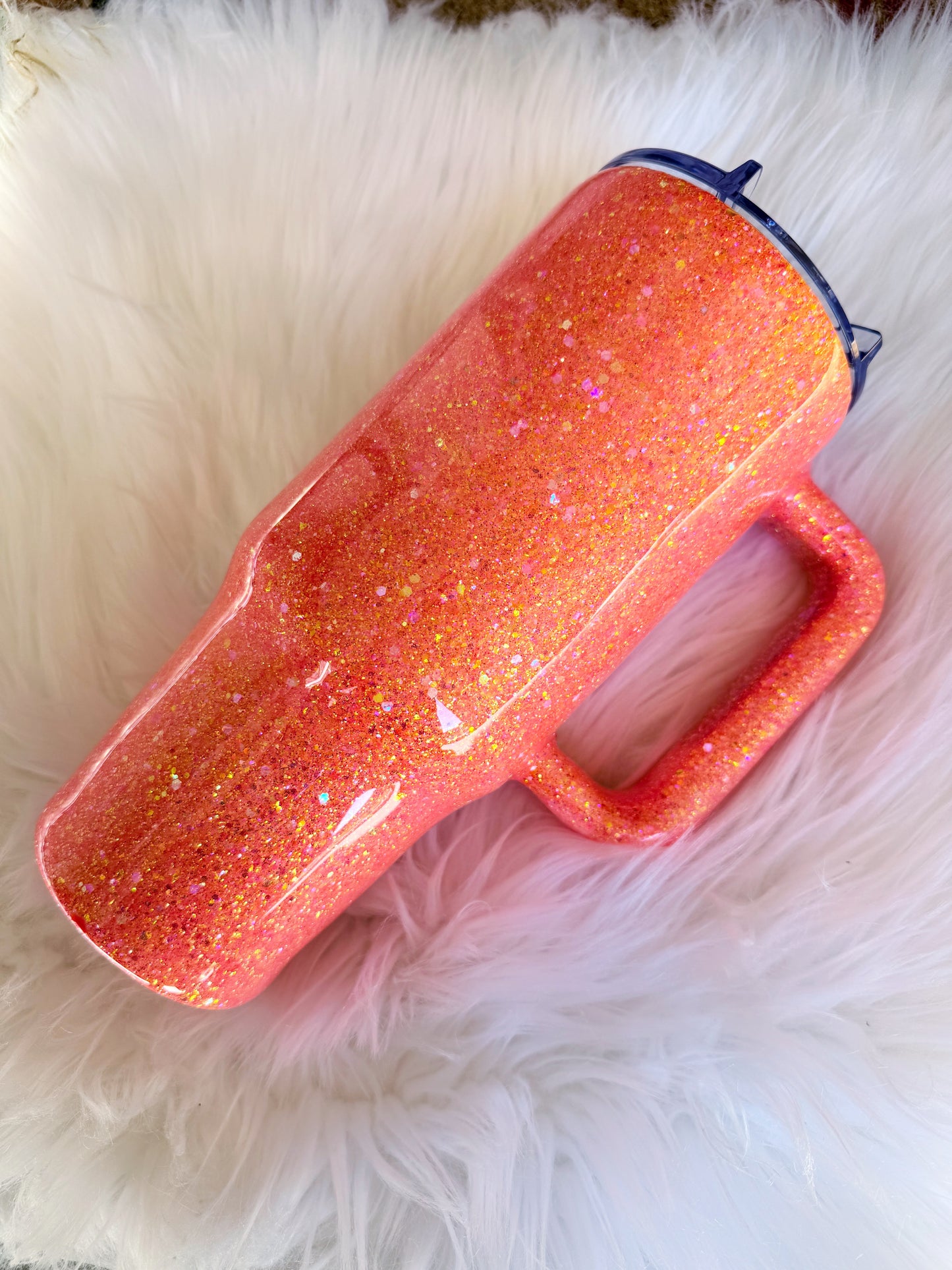Orange Glitter Tumbler