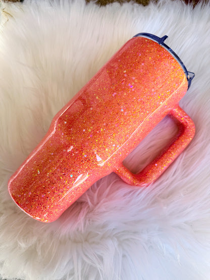 Orange Glitter Tumbler