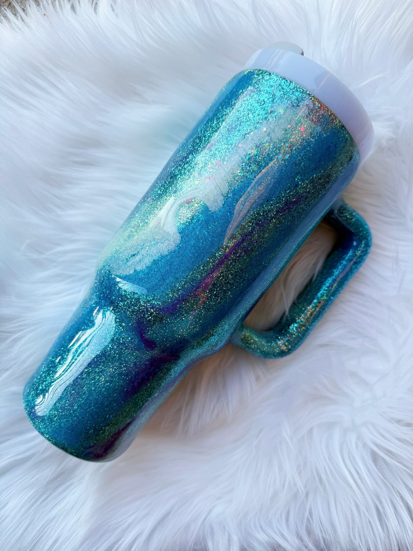 Teal Glitter Tumbler