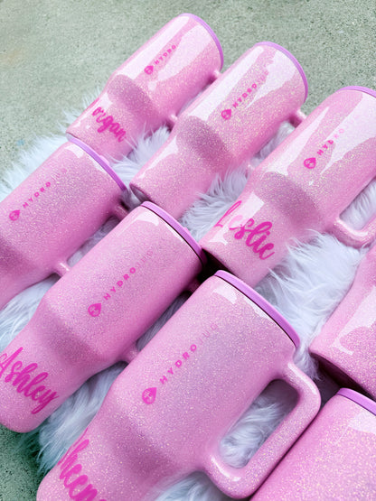 Light Pink Glitter Tumbler