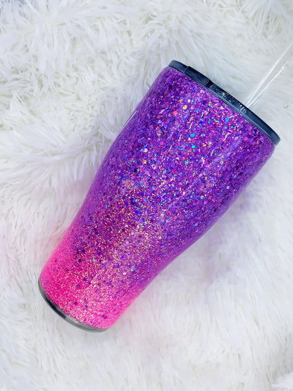 Purple and Pink Glitter Tumbler