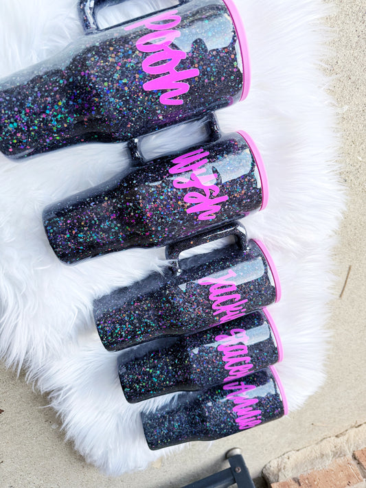 Black Glitter Tumbler
