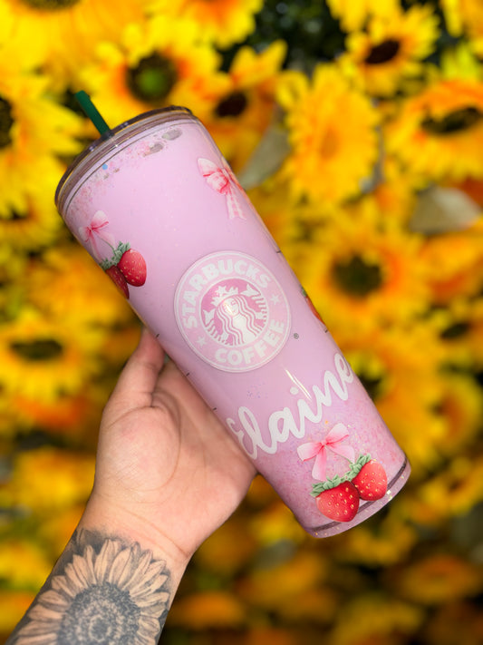 Pink Snow Globe Tumbler