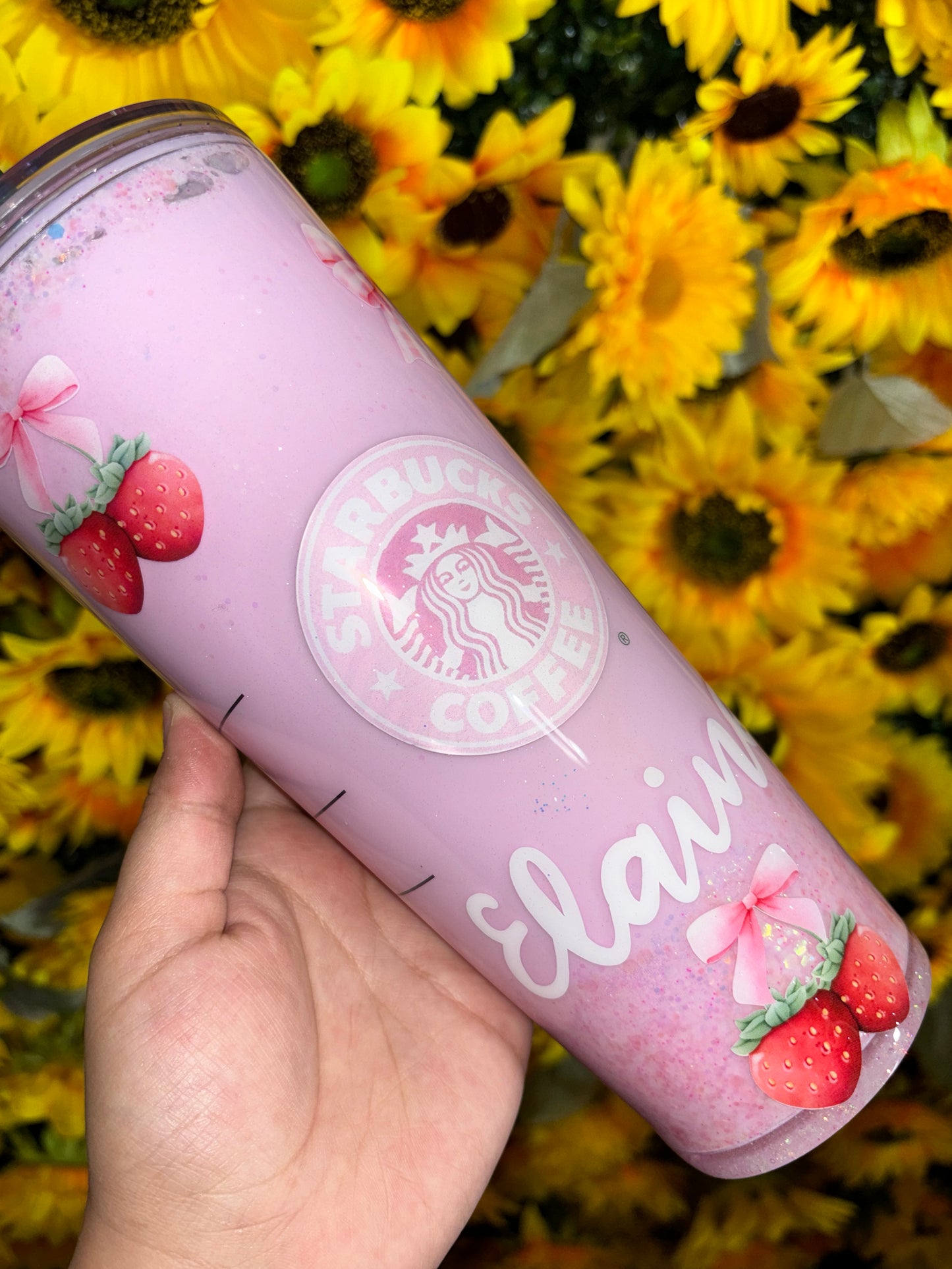 Pink Snow Globe Tumbler