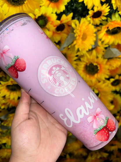 Pink Snow Globe Tumbler