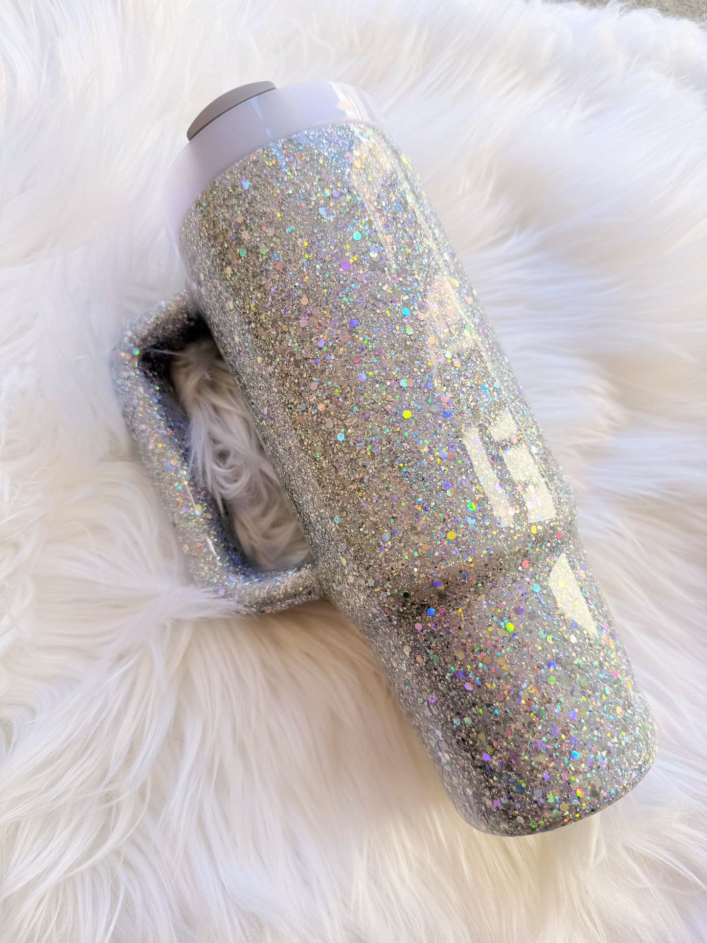 Silver Glitter Tumbler