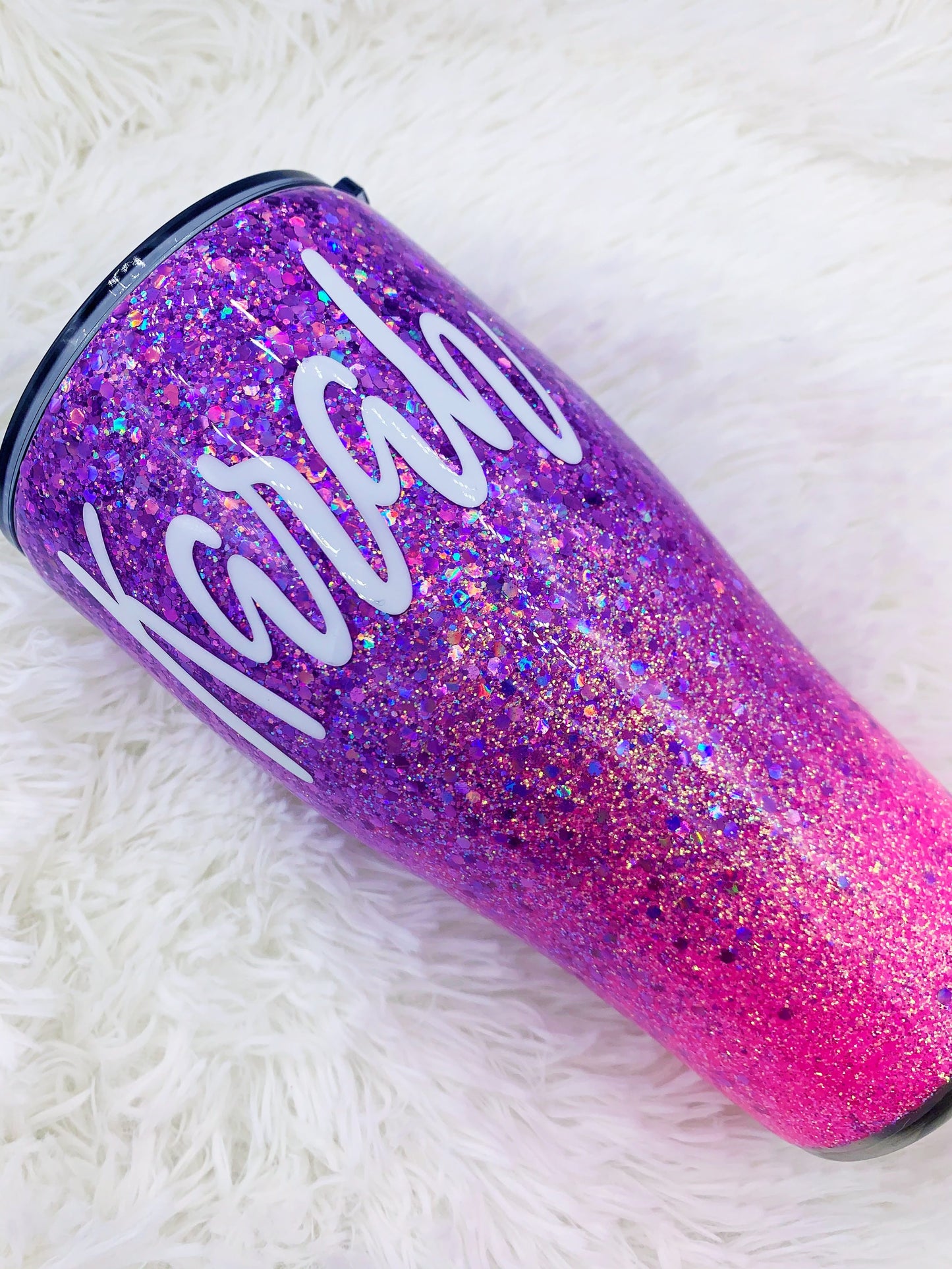 Purple and Pink Glitter Tumbler