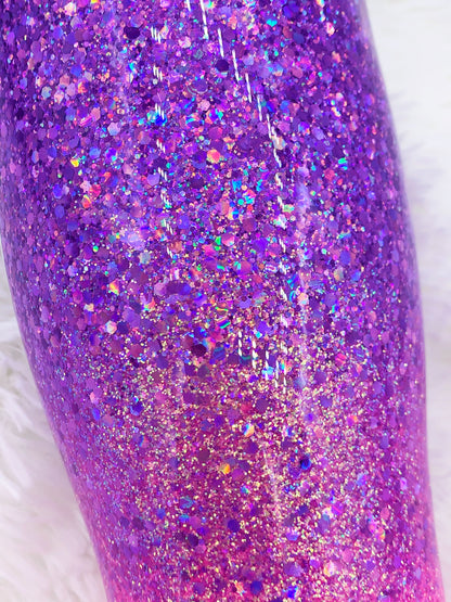 Purple and Pink Glitter Tumbler