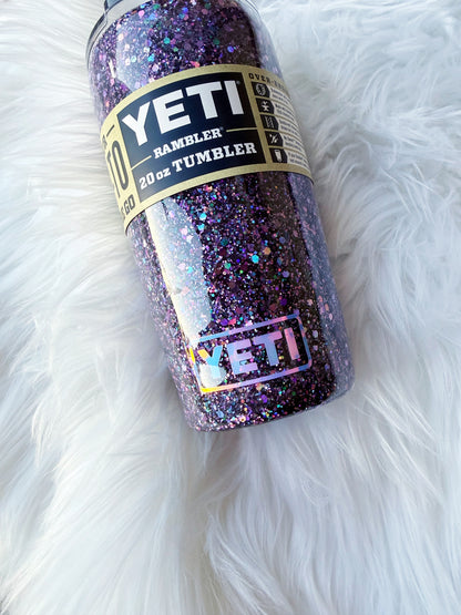 Black and Purple Glitter Tumbler
