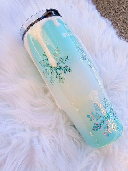 Snowflakes Glitter Tumbler