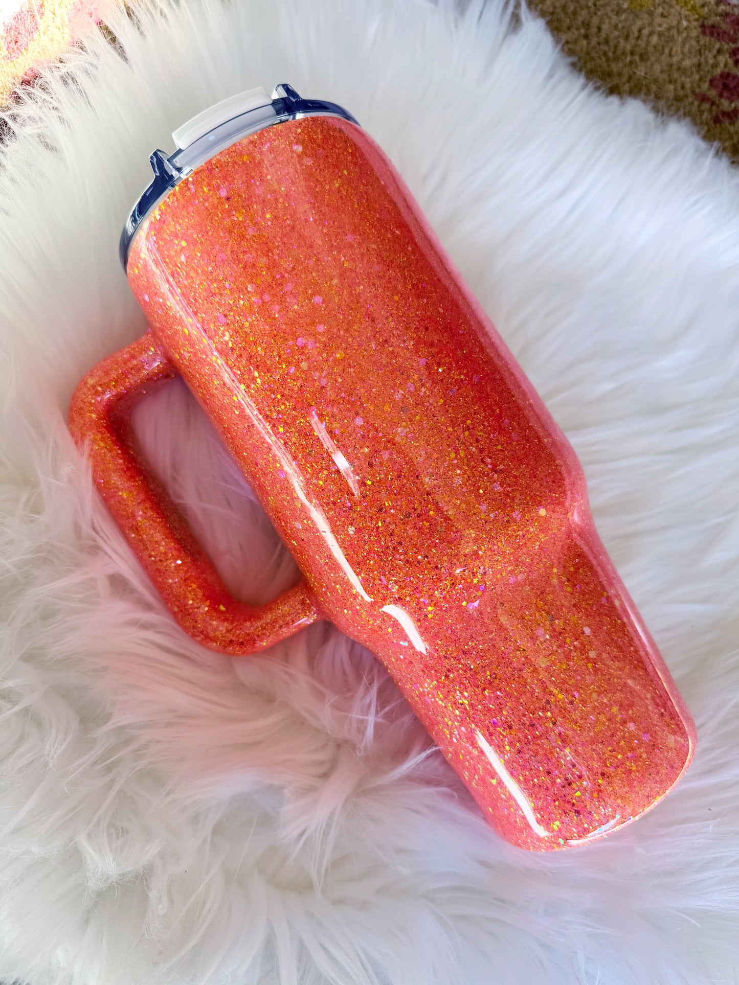 Orange Glitter Tumbler