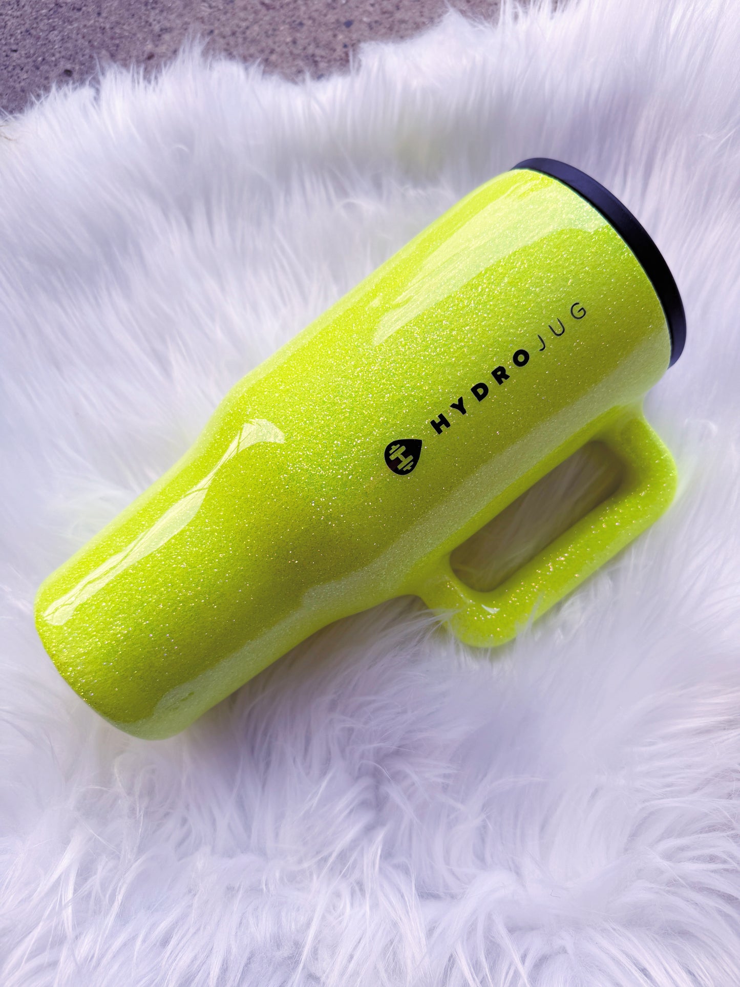 Neon Yellow Glitter Tumbler