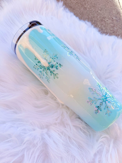 Snowflakes Glitter Tumbler