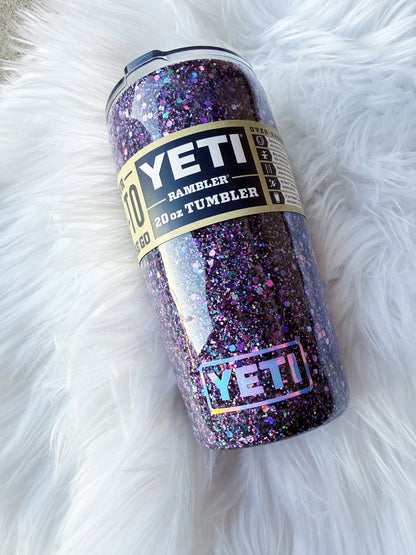 Black and Purple Glitter Tumbler