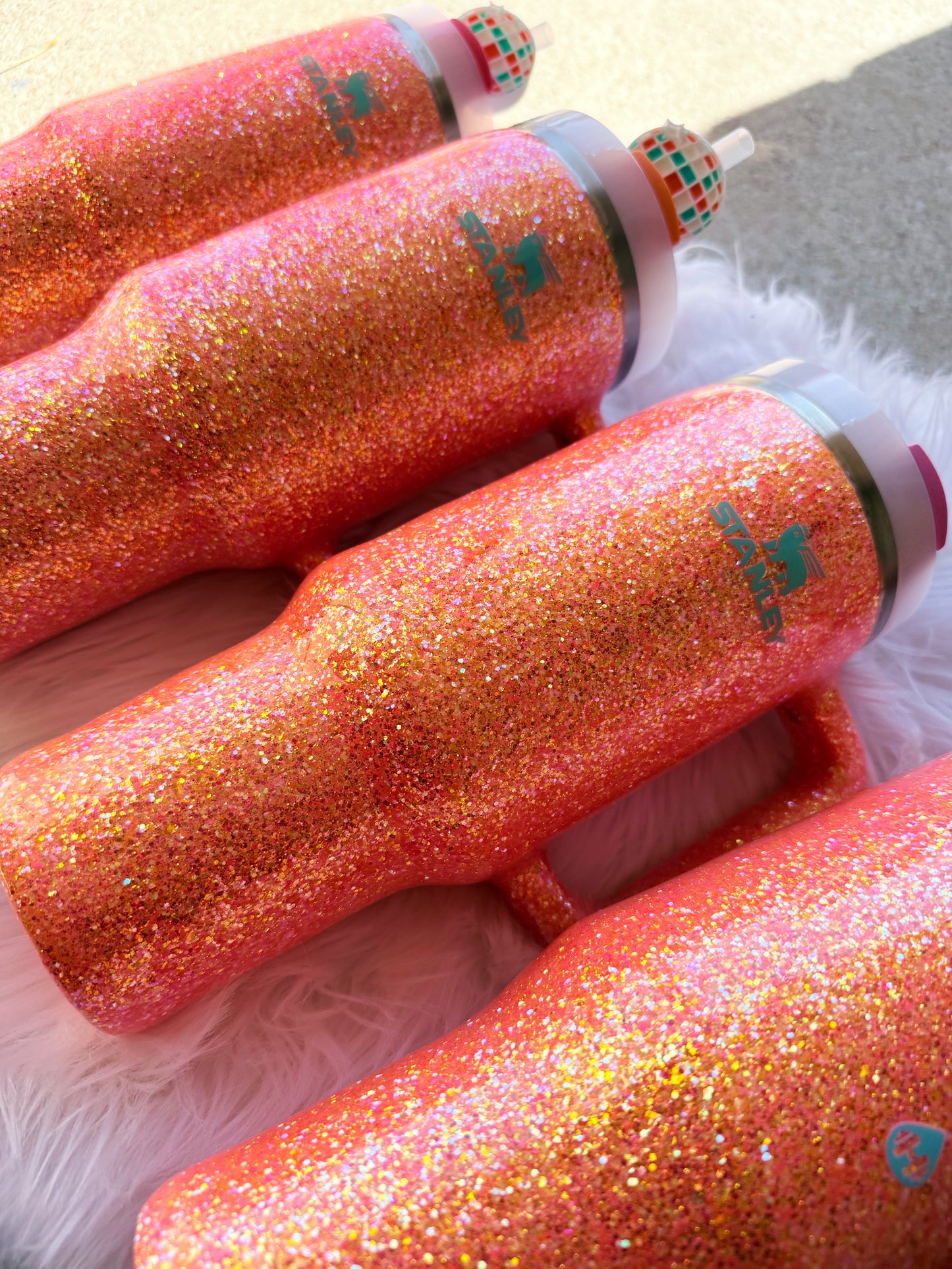 Orange Glitter Tumbler