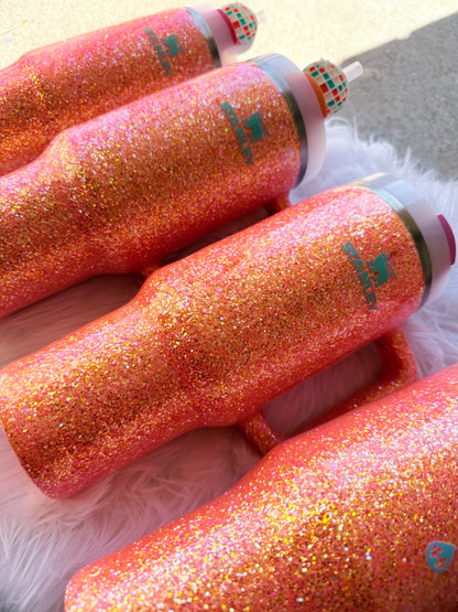 Orange Glitter Tumbler