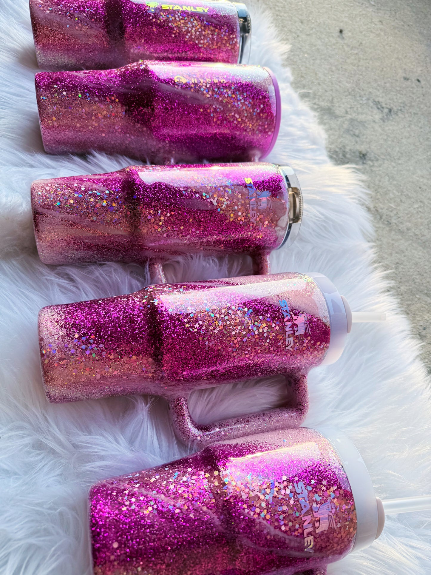 Pink & Rose Gold Glitter Tumbler