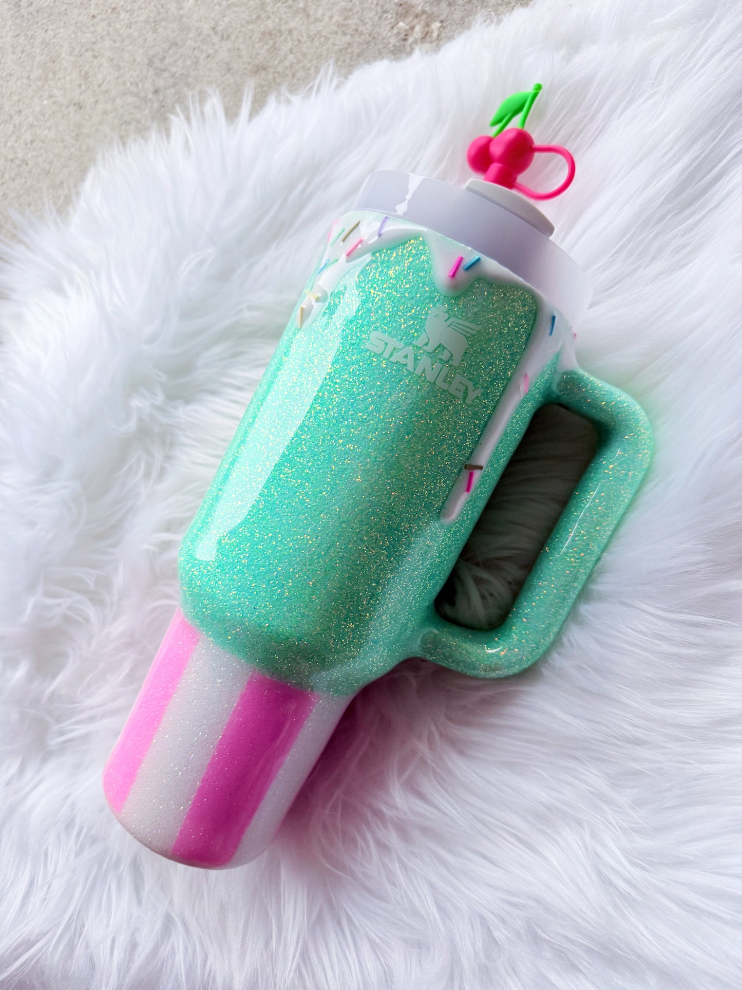Ice Cream Inspired Glitter Tumbler