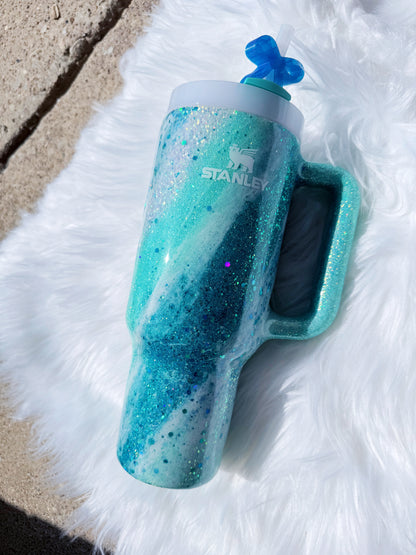 Turquoise Glitter Tumbler