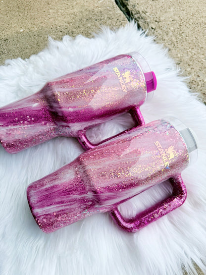 Pink & Rose Gold Glitter Tumbler