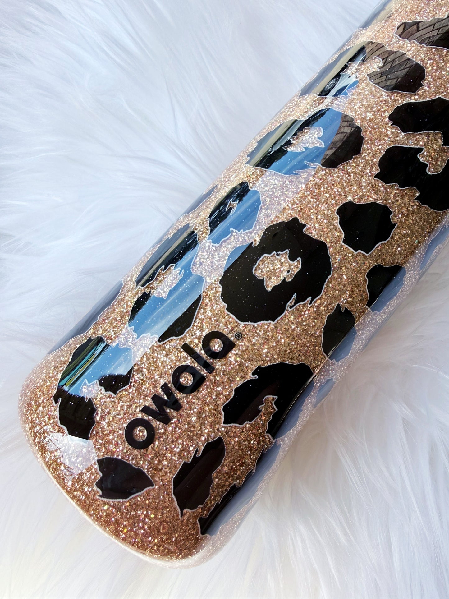 Gold Leopard Glitter Tumbler