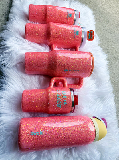 Orange Glitter Tumbler