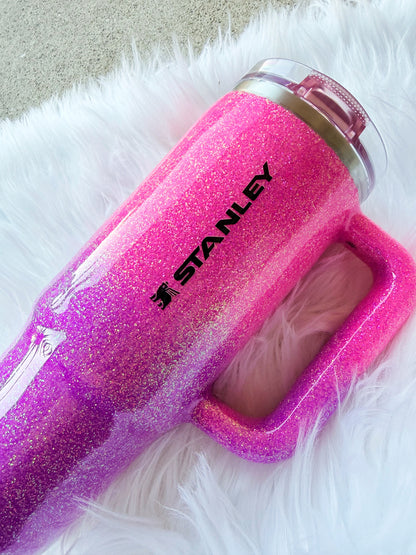 Pink & Purple Glitter Tumbler