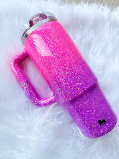 Pink & Purple Glitter Tumbler