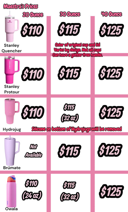 Neon Pink Glitter Tumbler